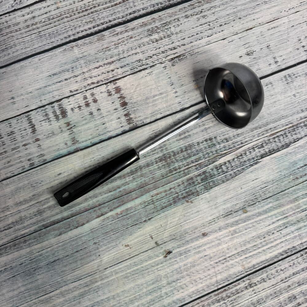 Vintage Ekco Stainless Utensil Deep Ladle Soup Serving 11"